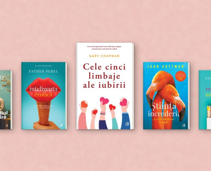„Cele cinci limbaje ale iubirii”, de Gary Chapman, alături de cărți de Esther Perel, John Gottman și Courtney Geter